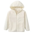 thumbnail image 5 of 9-10 Years Child Girls And Toddlers Polar Fleece Full Zip Hooded Lightweight Jacket for Fall and Winter School Beige Sweatshirt, 5 of 6