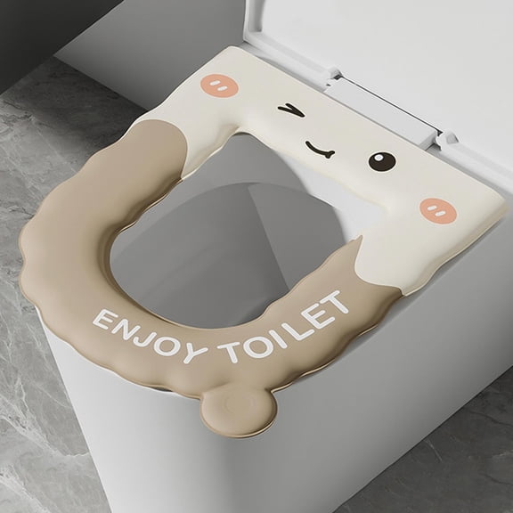 Wash-Free Toilet Seat Cover - Waterproof Adhesive Toilet Pad for Home Use, High-Elasticity Cushion Mat All-Season Bathroom Protector No-Wash Fast-Dry Seat Ring