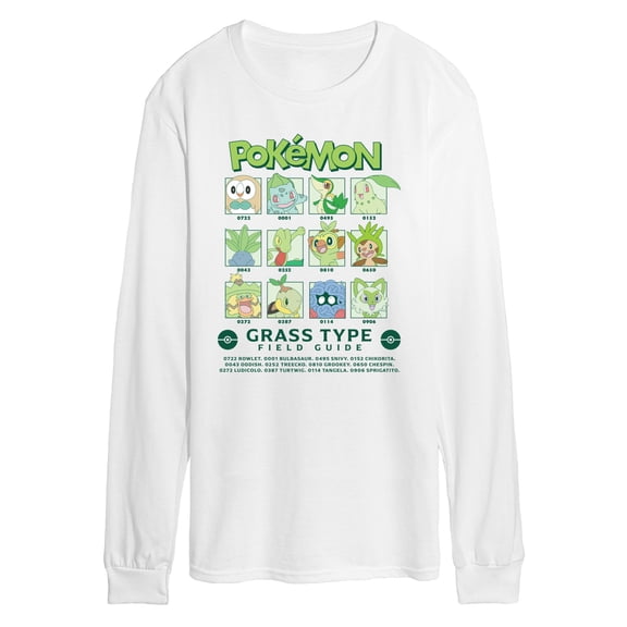 Pokémon - Grass Type Field Guide - Men's Long Sleeve Graphic T-Shirt