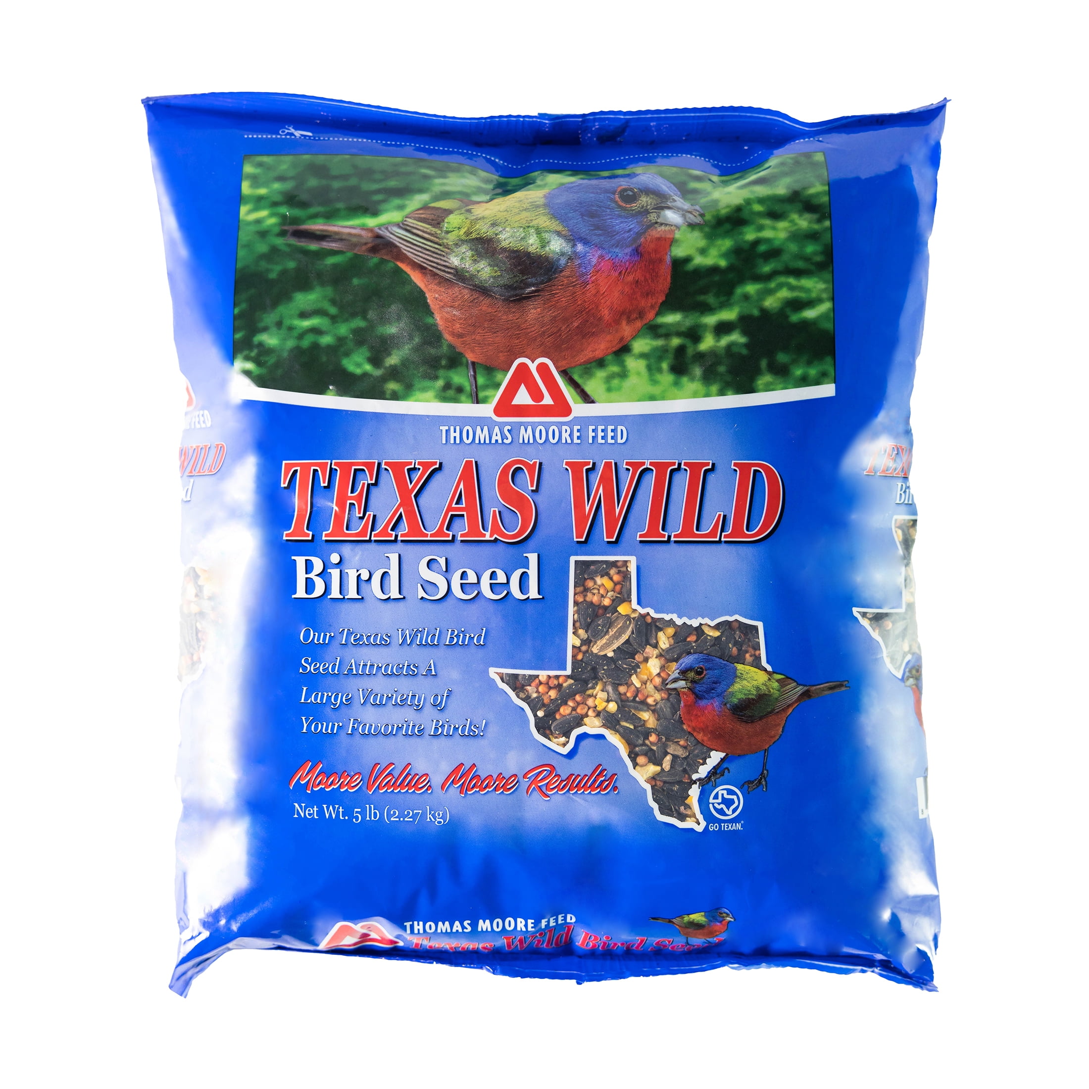 (2 pack) Thomas Moore Feeds Texas Wild Seed Dry Native Bird Food, 5 lb Bag