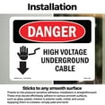 thumbnail image 3 of High Voltage Underground Cable OSHA Danger Vinyl Decal Label 24 Inch x 18 Inch - 5 Pack, 3 of 6
