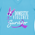 thumbnail image 4 of Inktastic Domestic Violence Survivor with Butterfly Women's V-Neck T-Shirt, 4 of 5