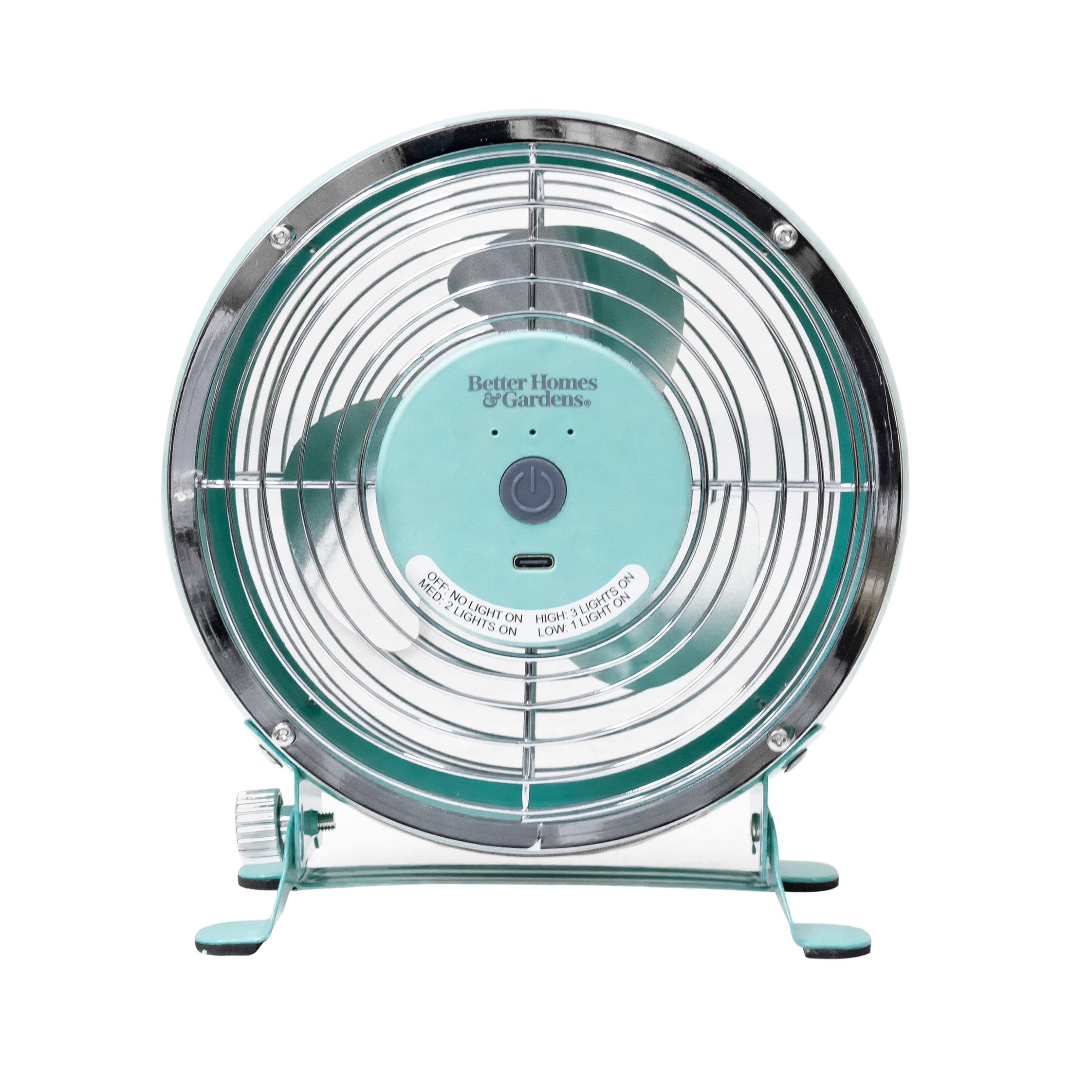 Better Homes & Gardens 5" 3-Speed Mint Retro Personal Metal Drum Fan