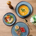 thumbnail image 4 of AmorArc Ceramic Dinner Plates Set of 6, 10.5 Inch Handmade Reactive Glaze Stoneware Plates, Rustic Shape Dinnerware Dish Set for Kitchen, Microwave & Dishwasher Safe, Scratch Resistant-Ceylon Blue, 4 of 7