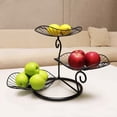 thumbnail image 4 of Multilayer Fruit Basket Multilayer Fruit Tray Fruit Basket Nordic Style 3 Tier Fruit Basket Modern Multi Layer Fruit Snack Storage Basket For Living Room Coffee Table  Leaf Black, 4 of 5