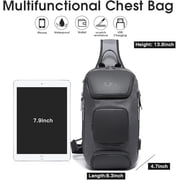 BANGE Sling Backpack, Minimalist Crossbody Sling Bag, Waterproof Oxford Cloth, Lightweight Waterproof Daypack, Grey