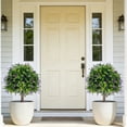 thumbnail image 5 of Yhmxh Artificial Lavender Bushes with Boxwood Panels, 26" UV ResistantBoxwood Topiary Ball, Outdoor Garden Plants, Indoor/Outdoor Shrubs for PPorch Front Planter Garden Patio Yard Decorations, 5 of 6