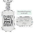 thumbnail image 2 of Talking To Jesus Stainless Steel or 18k Gold Premium Swivel Dog Tag Keychain, 2 of 9