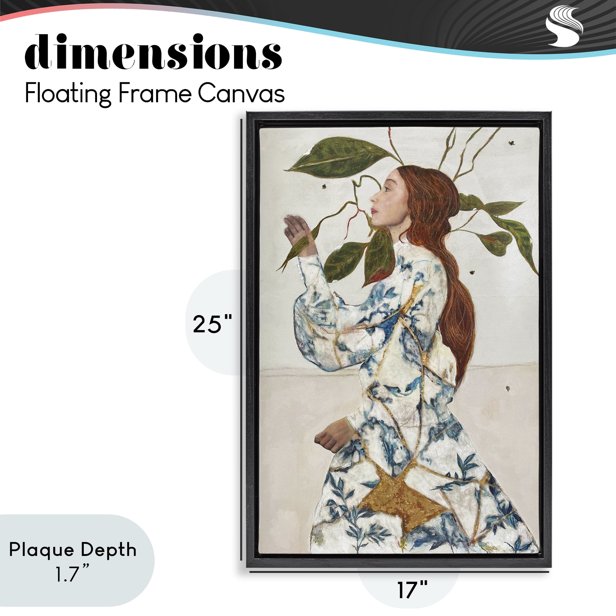 Stupell Industries Le Voyage Fantastique Portrait Black Framed Floater Canvas Wall Art, design by Karenina Fabrizzi