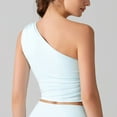 thumbnail image 4 of AherBiu Yoga Tops for Women One-Shoulder Cropped Workout Tank Top Sleeveless Stretch Athletic Shirts Activewear, 4 of 4