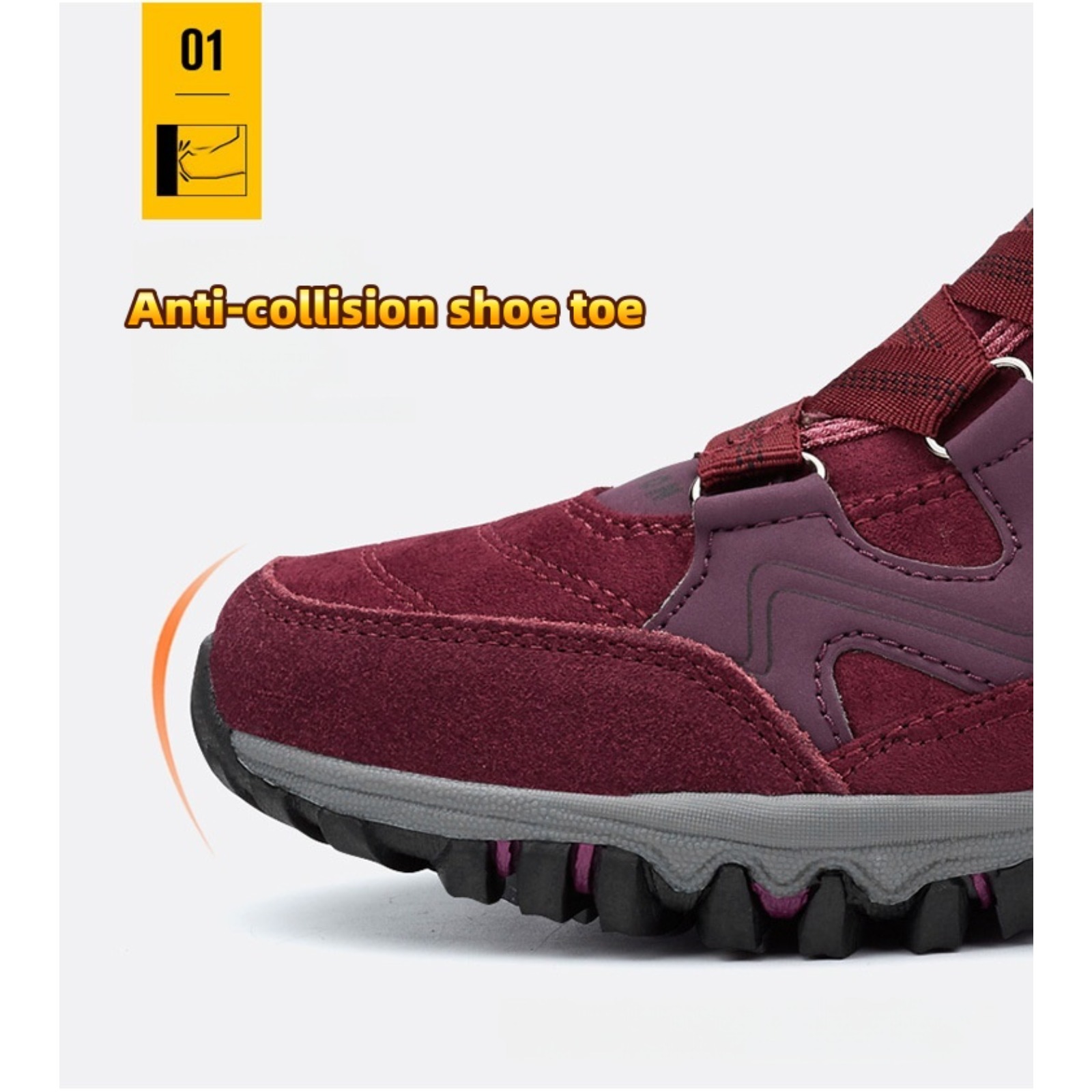 Women’s Winter Snow Boots Outdoor Warm Fleece-Lined Waterproof Ankle Boots, Non-Slip Thick Sole Cold Weather Hiking Boots, Lightweight Insulated Mid-Top Trekking Walking Winter Shoes for Adults