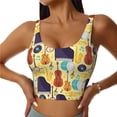 thumbnail image 1 of Lukts Musical Instruments Print Womens Workout Tank Tops,U Back Workout Fitness Top with Built in Shelf Yoga Bra-Large, 1 of 8