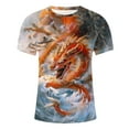 thumbnail image 5 of Leesechin Dragon Graphic T-Shirt for Men Novelty 3D Printed Short Sleeve Shirt Fashion Tee Top, 5 of 5
