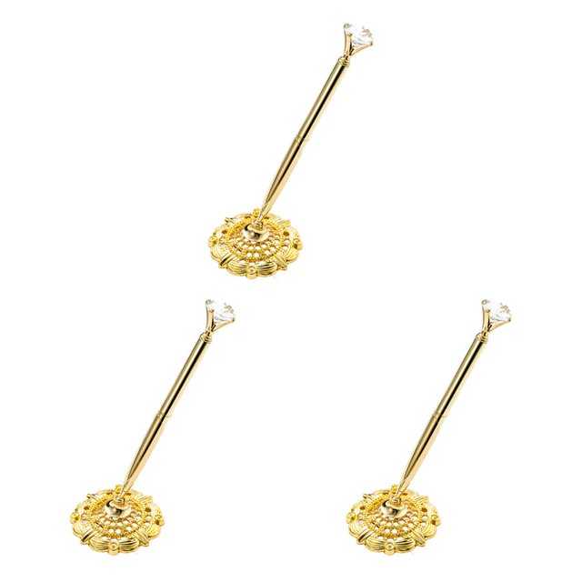 Sidaley Bolígrafos con base Shell Decoración Bolígrafo adjunto al escritorio Herramienta de escritura Banco Oficina Empresa Gran joya / Oro Type1 NO1