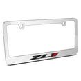 thumbnail image 1 of Chevrolet Camaro ZL1 Color Logo 3D Embossed Letters on Mirror Chrome Metal License Plate Frame, 1 of 7