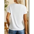 thumbnail image 3 of Soft and Comfortable Women's Casual Sport T-Shirt, Round Neck, Heart And Happy Print, Short Sleeve Tee For Adult, Men, Women, Teen, Teenager, Adolescent, Youth, 3 of 4