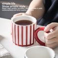 thumbnail image 4 of Monstrate Taza de agua con diseño de rayas, taza de café con leche con asa, tazas de té para bebidas, botella para cumpleaños, oficina interior Utensilios de cocina Blanco negro Monstrate HA081898-01, 4 of 6