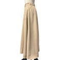 thumbnail image 3 of Elegant Maxi Skirts for Women with Pockets - Elastic Waist Long Skirts Khaki S, 3 of 10
