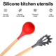 thumbnail image 3 of Juego de utensilios de cocina de silicona de 2 piezas, utensilios de cocina de silicona antiadherentes sin BPA con mango de madera, 3 of 5