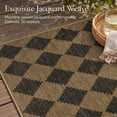 thumbnail image 2 of DEORAB Jute Outdoor Rug 8x10 Checkered Jute Rug Polyester Machine Weave Easy-Cleaning Non Slip Geometric Carpet Patio Backyard Porch Deck Balcony Zigzag Diamond, 2 of 7