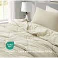 thumbnail image 3 of Chezmoi Collection Skye 3-Piece 100% Cotton Muslin Thin Comforter Set King, Natural Color Reversible Soft Washed Cotton Gauze Breathable Lightweight Summer Blanket, 3 of 9