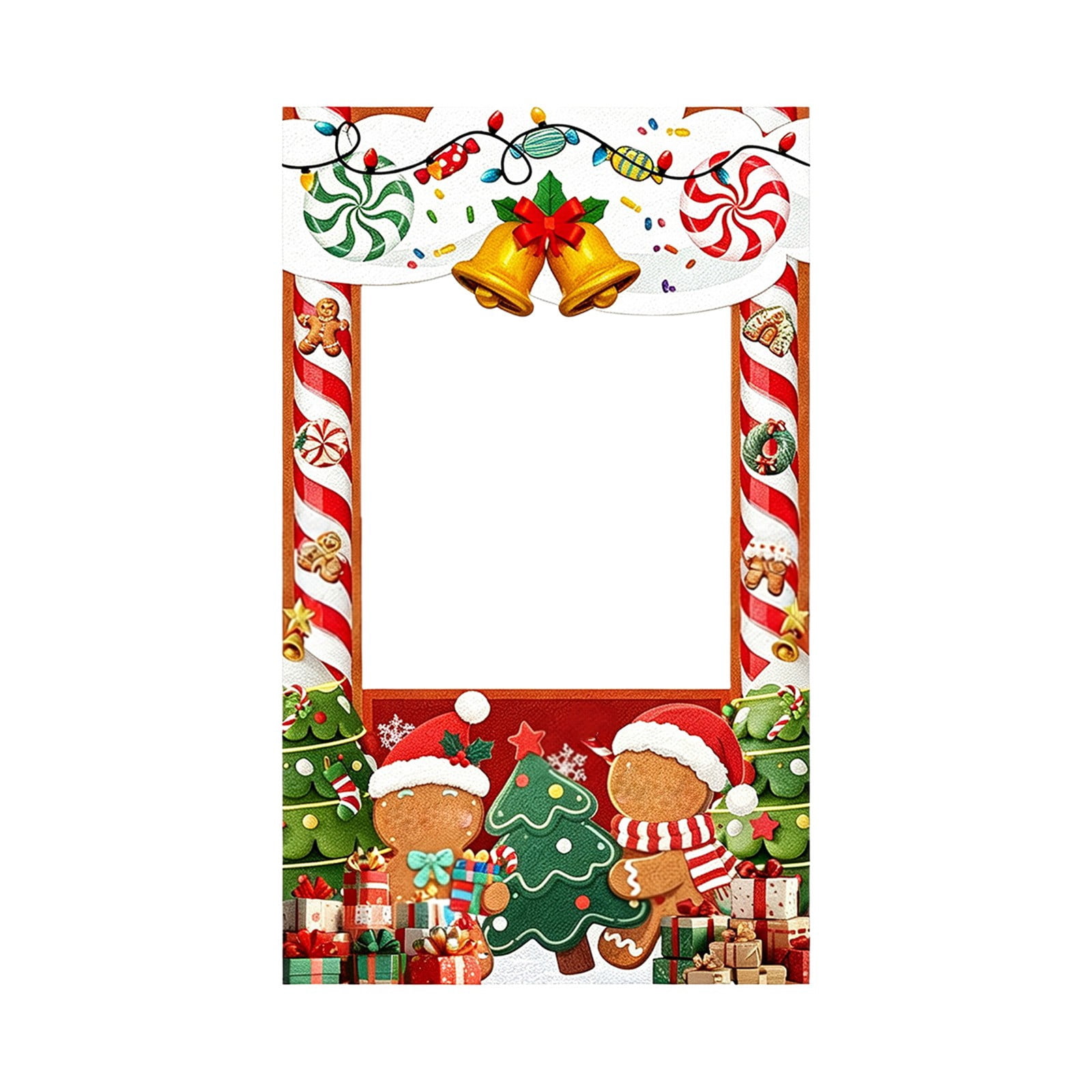 Cififendec Christmas Photo Booth Frame, Large Vibrant Festive Pattern ...
