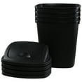 thumbnail image 4 of Julyeen 4 Pack Plastic Swing-Top Trash Can, 10 Gallon Plastic Kitchen Trash Can with Swing Lid, Black, 4 of 11