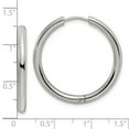 thumbnail image 2 of Stainless Steel Polished 3mm Hinged Hoop Earrings 30x30.5mm Wide 3mm Thick Hoop Earring for Women, 2 of 2