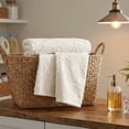thumbnail image 5 of Sm:)e 2PC Dahlia three Dimensional Floral Jacquard Bath Towel 13x30 Inches, 100% Cotton Quick-Dry High Absorbency Luxury Bath Towel, Beige, 5 of 8