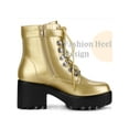 thumbnail image 3 of BLISSFUL STEP Round Toe Platform Chunky Heels Combat Boots for Women, 3 of 5