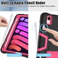 thumbnail image 5 of Allytech iPad Mini 6 Case, 3 Layers Rugged Heavy Duty Protection Shockproof Kids Children Proof Kickstand [Without Screen Protector] Case Cover for Apple iPad mini 6 8.3-inch 2021, Black/Rose, 5 of 5