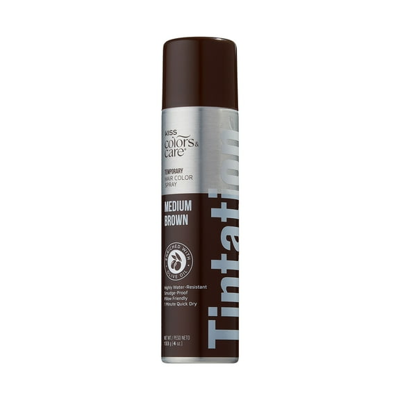 KISS Colors & Care Tintation Hair Color Spray, Net Wt. 120g (4.25 oz.), Medium Brown
