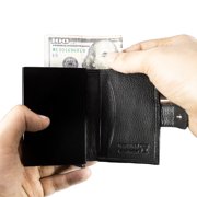 Men PARLIAMENT WALLET Genuine Leather Slim Credit Card Holder with RFID Blocking