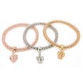 thumbnail image 4 of Juego de 3 pulseras de aleación elástica en 3 colores para parejas con dijes de palomitas de maíz, 4 of 8