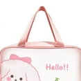 thumbnail image 3 of Bolsa de viaje transparente con diseño de cachorro de cereza, impermeable, de PVC, translúcida y esmerilada, para artículos de aseo, 31 x 10 x 20 cm., 3 of 5