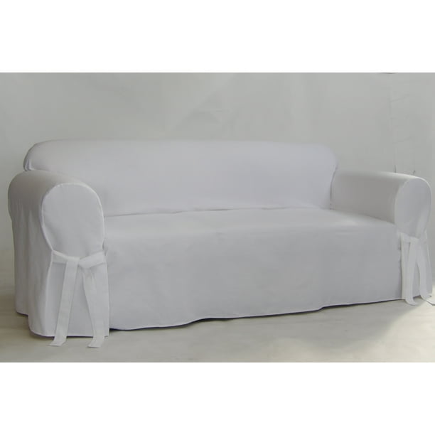 Classic Slipcovers White Twill Sofa Slipcover