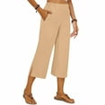 thumbnail image 7 of ZZwxWA Women Casual Baggy Capri Pants Wide Leg Elastic Waist Comfy Long Trendy Lounge Trousers with Pockets, 7 of 7