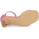 thumbnail image 5 of Sandalias De Tacón Grueso Con Brillo En El Tobillo Para Mujer Rosa US 9, 5 of 6