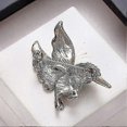 thumbnail image 3 of Vibrant Gemstone Hummingbird Brooch, Stylish Bird Pin for Women in Green 2025, 3 of 5