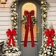 thumbnail image 4 of Adornos navideños, adornos navideños, regalos navideños, lazo de satén rojo de gran tamaño para la cabeza del árbol de Navidad de 16 x 57 pulgadas, suministros de decoración para fiestas navideñas, la, 4 of 7