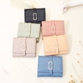 thumbnail image 2 of Cartera corta de verano para mujer, billetera pequeña coreana de color sólido con hebilla fresca y plegable para mujer, 2 of 6
