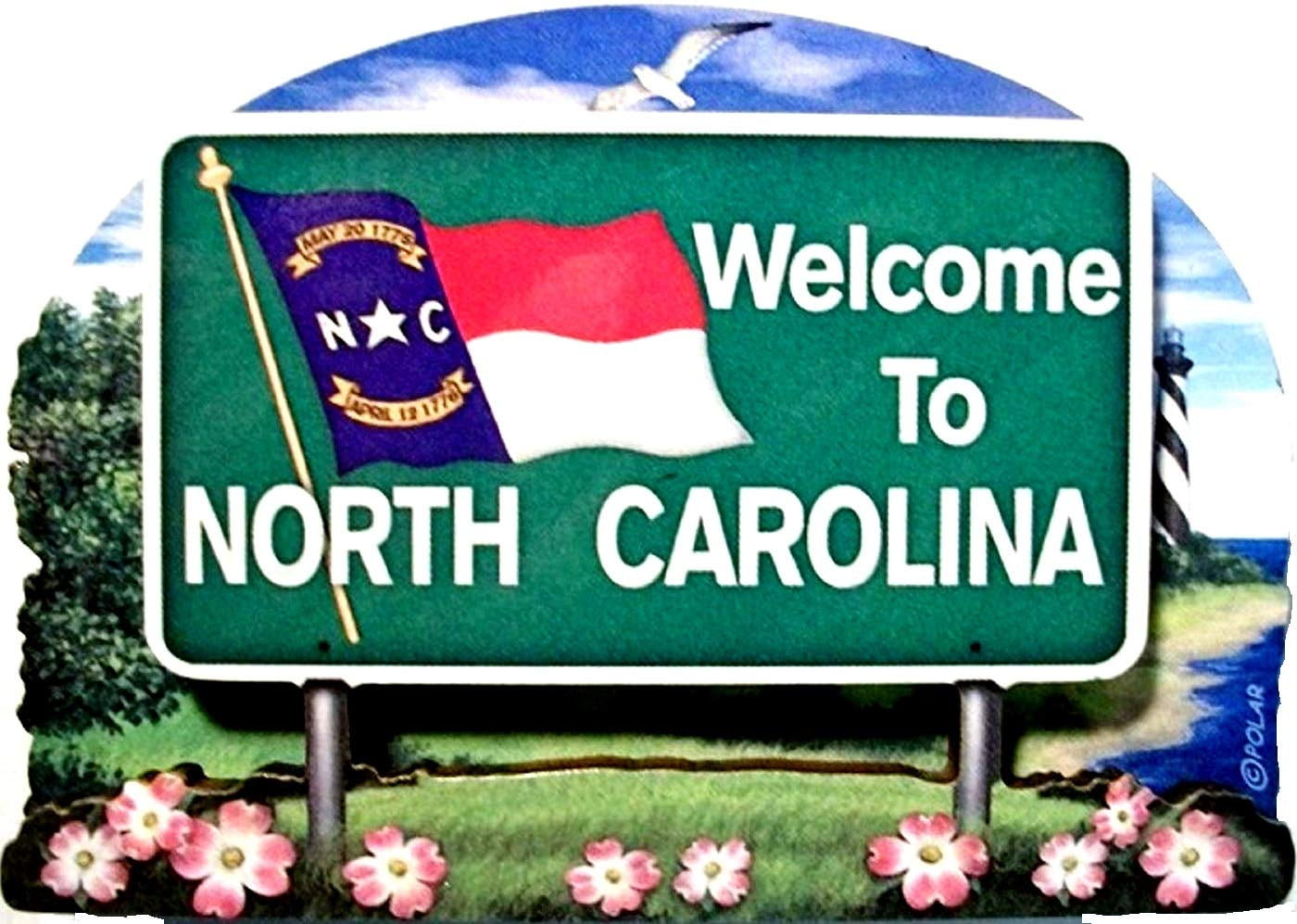 North Carolina State Sign Artwood Fridge