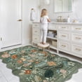 thumbnail image 4 of 4x6 Living Room Area Rugs: Washable Farmhouse Kitchen Floral Rugs Non-slip Small Cute Bedroom Carpet Non-shedding Floor Mat For University Dormitory Decorative Rugs(4x6 Floral/green), 4 of 8