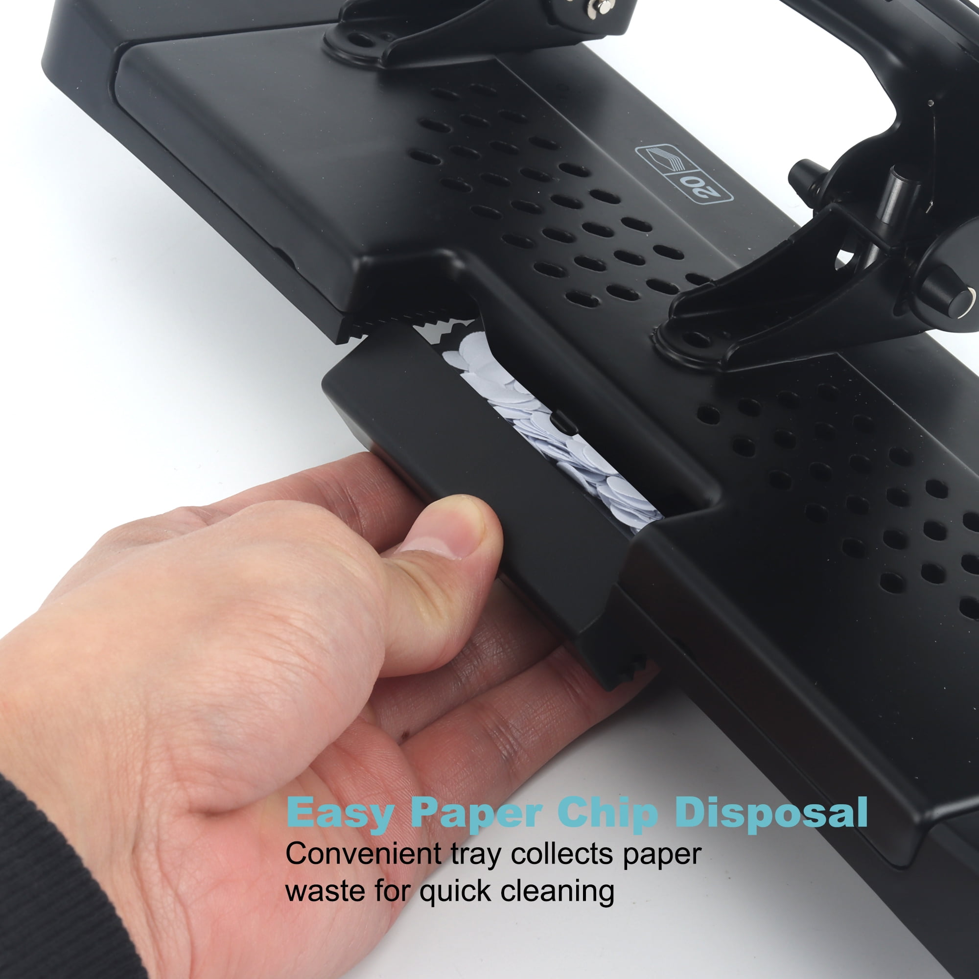 Pen + Gear 3 Hole Punch, 20-Sheet Capacity, for Classroom, Office, White+Black