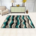 thumbnail image 2 of SKYSONIC 72x48in Leopard Skin Wavy Area Rug, Blue Floor Carpet for Indoor Living Dining Room and Bedroom Area, 2 of 7