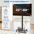 thumbnail image 3 of TAVR Furniture 32 to 60 inch Mobile TV Cart Stand, Tall Floor Rolling TV Stand with Swivel Mount, Height Adjustable Black, 3 of 10