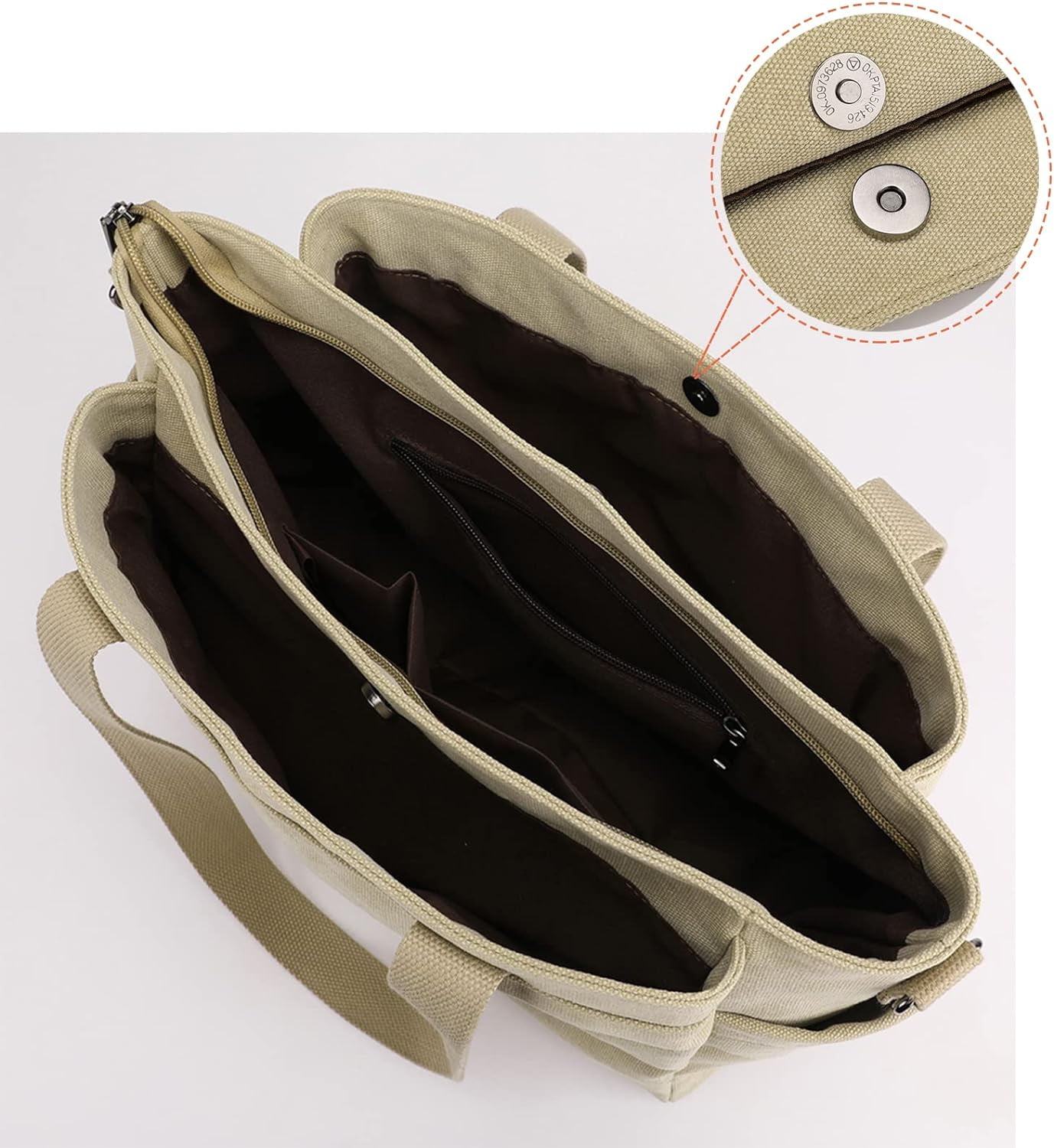 Hobo Handbags Canvas Crossbody Bag for Women, Multi Compartment Tote Purse Bags