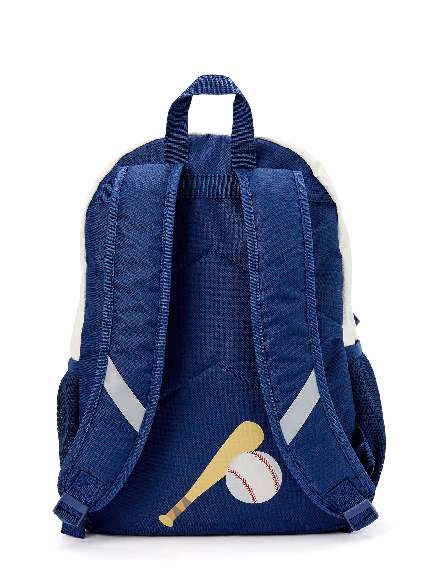 Schoolyard Vibes 17" Boys' 3-Piece Baseball Backpack Set with Headphones & Lunch Box, White