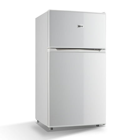 3.5 Cubic Feet Dual,Door Mini Fridge with Integrated Freezer, White