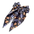 thumbnail image 2 of siminsem Women Halloween Hair Bows Clips Cute Pumpkin Ghost Bat Witch Hat Ribbon Hair Barrettes Large Bowknot Oversized Long Tail Party Hair Accessories 1 Pack, A,One Size, 2 of 9